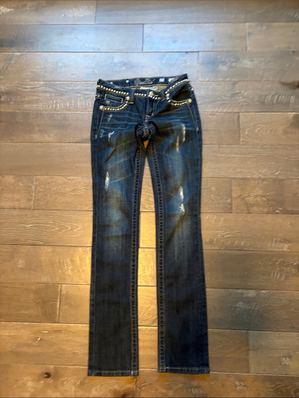 Dark Wash Women's Jeans with Studded Waistband Miss Me